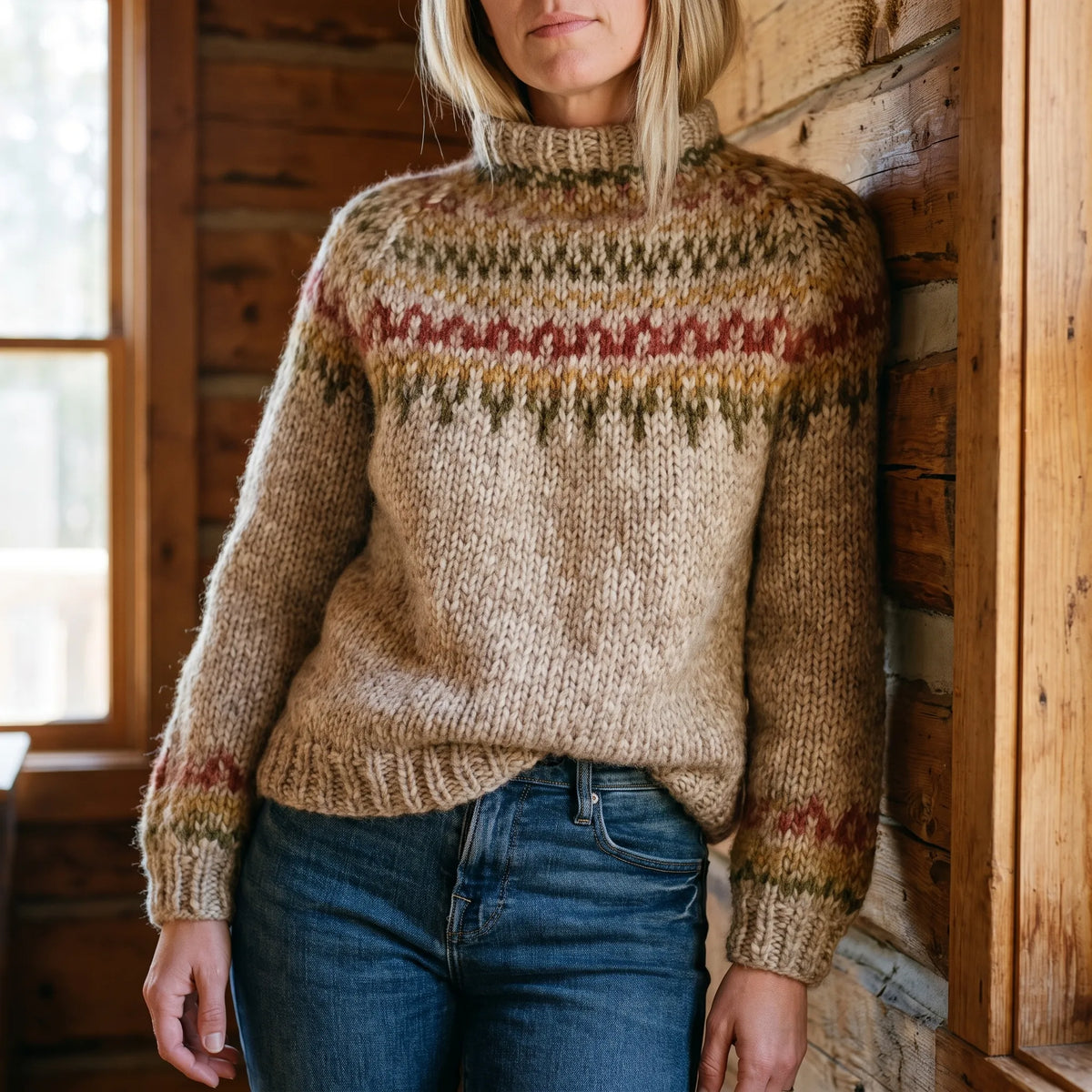 Nordikola  - Knitted Sweater Cold Weather Layering
