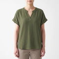 Notchella  - V-Notch Short Sleeve Top Warm-Weather Dressing