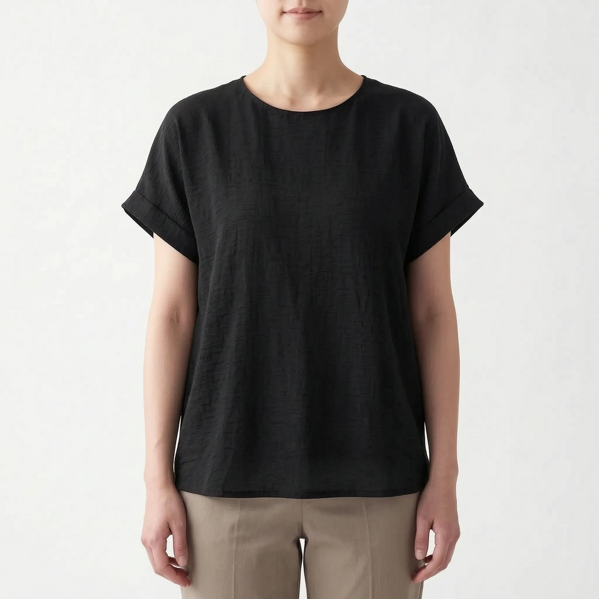 Notchella  - V-Notch Short Sleeve Top Warm-Weather Dressing