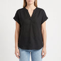 Notchelle  - Women's Relaxed Fit V-Neck Blouse Smart-Casual Office Wear