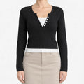 Novali  - Two-Piece Illusion Knitted Jumper Layered Autumn Styling