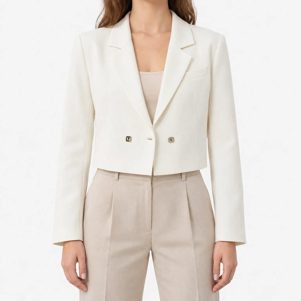 Novare  - Structured Cropped Jacket Layering Over Dresses