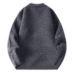 Textured waffle knit cardigan with shirt collar, long sleeves and button front