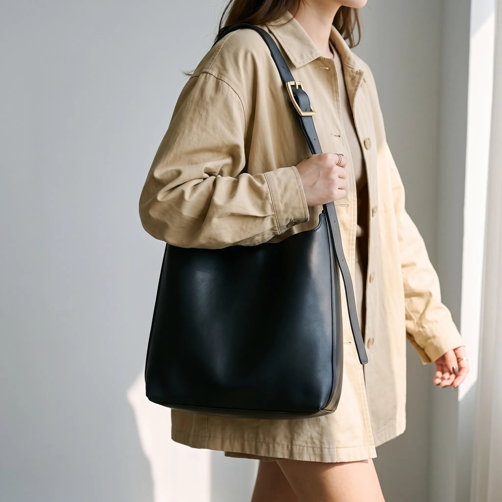 OliviaTote  - Minimalist Monochrome Shoulder Bag Daily Commute