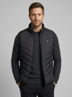 Quilted sleeveless gilet with high collar, full zip and front pockets