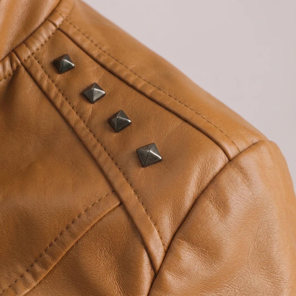 Otterburn  - Cropped Faux Leather Biker Jacket Layering Over Dresses
