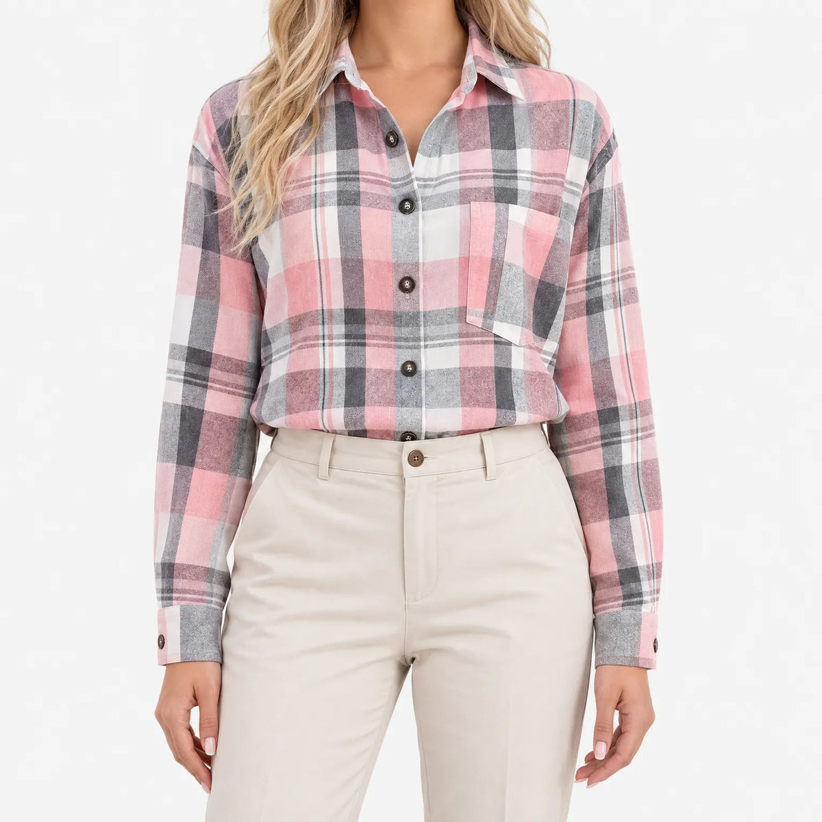 Plado  - Ladies Check Shirt Everyday Casual Wear