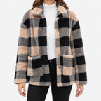 Pladox  - Plaid Ladies Teddy Bear Coat Layering Over Jumpers