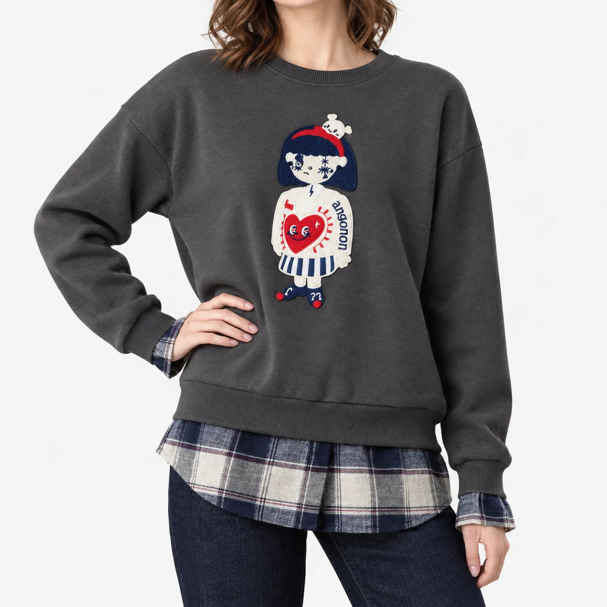 Plaidoo  - Oversized Layered Sweatshirt Layering For Cooler Days
