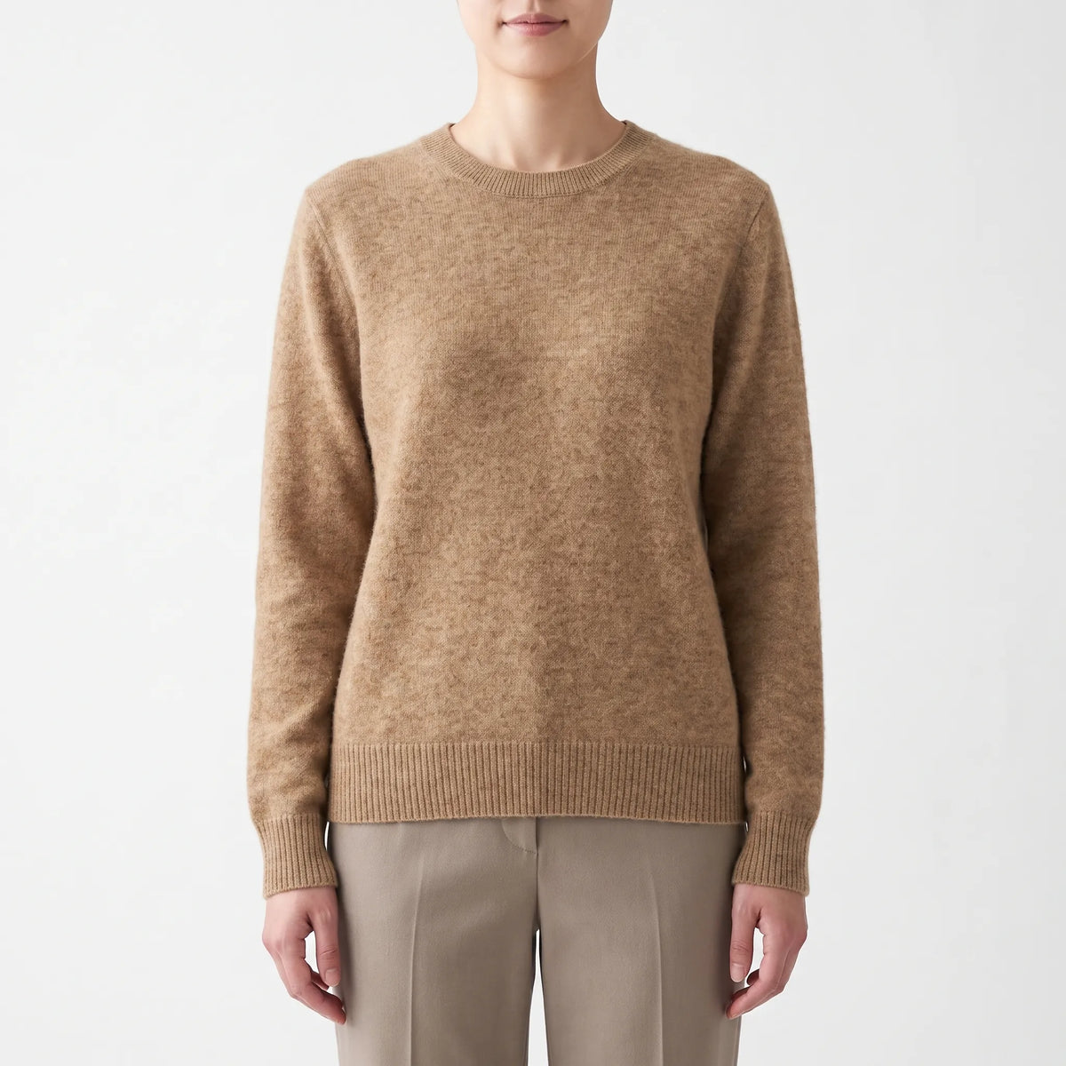 Plaisia  - Seamless Crew-Neck Knit Jumper Everyday Layering