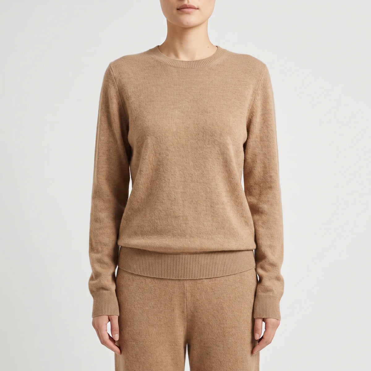 Plaisia  - Seamless Crew-Neck Knit Jumper Everyday Layering