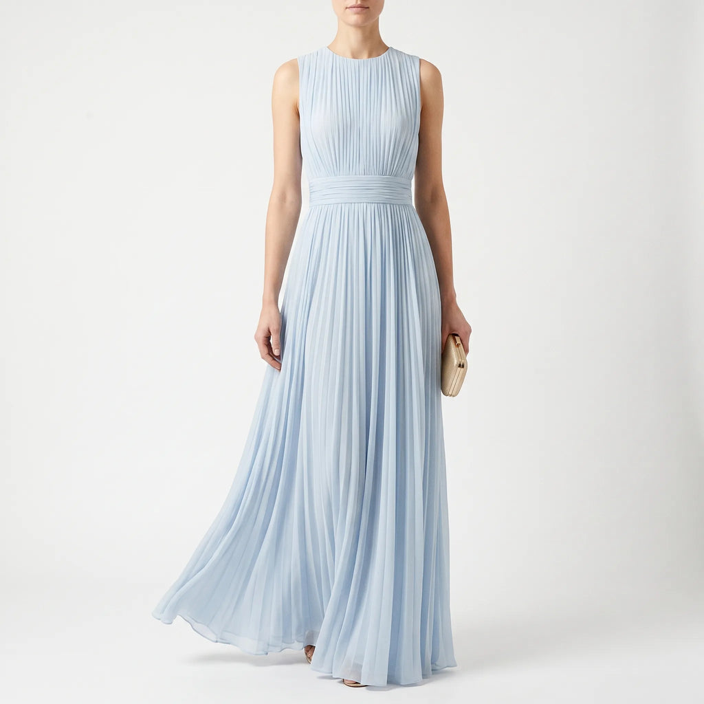 Plissea  - Sleeveless Pleated Maxi Dress Summer Weddings