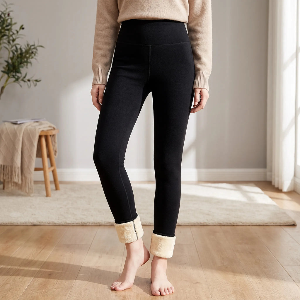 PlushLegs  - High-Waisted Thermal Leggings Winter Layering