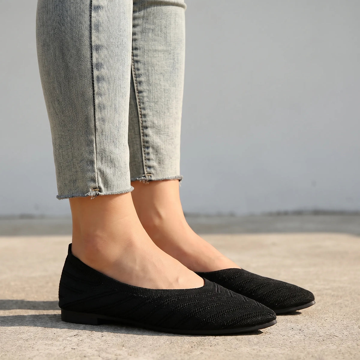 Pointa  - Pointed Toe Slip-On Flats Office Wear