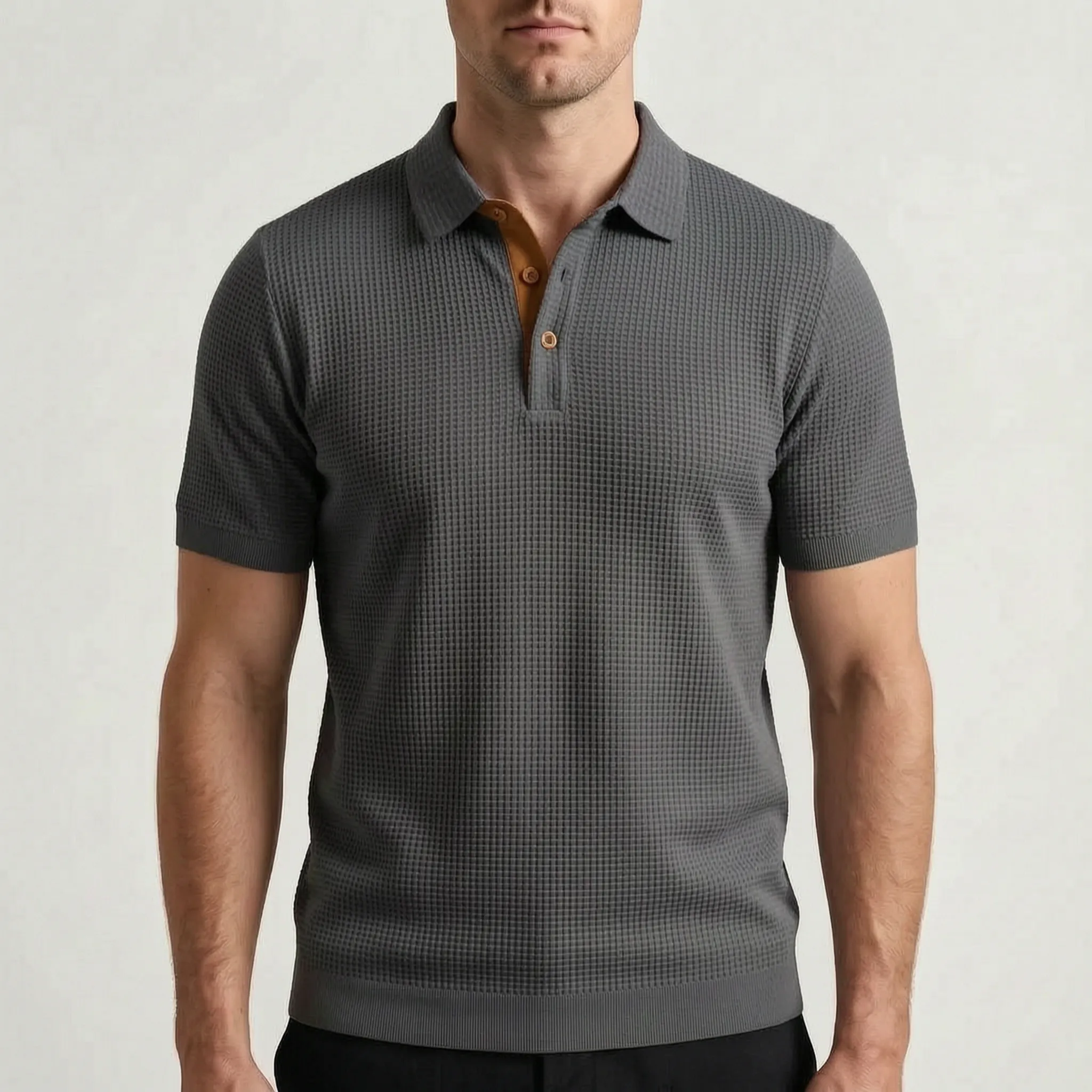 Poldano  - Textured Short-Sleeve Men's Polo Shirt Smart-Casual Dressing