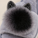 Pomplume  - Fluffy Open-Toe House Slippers Relaxing Indoors