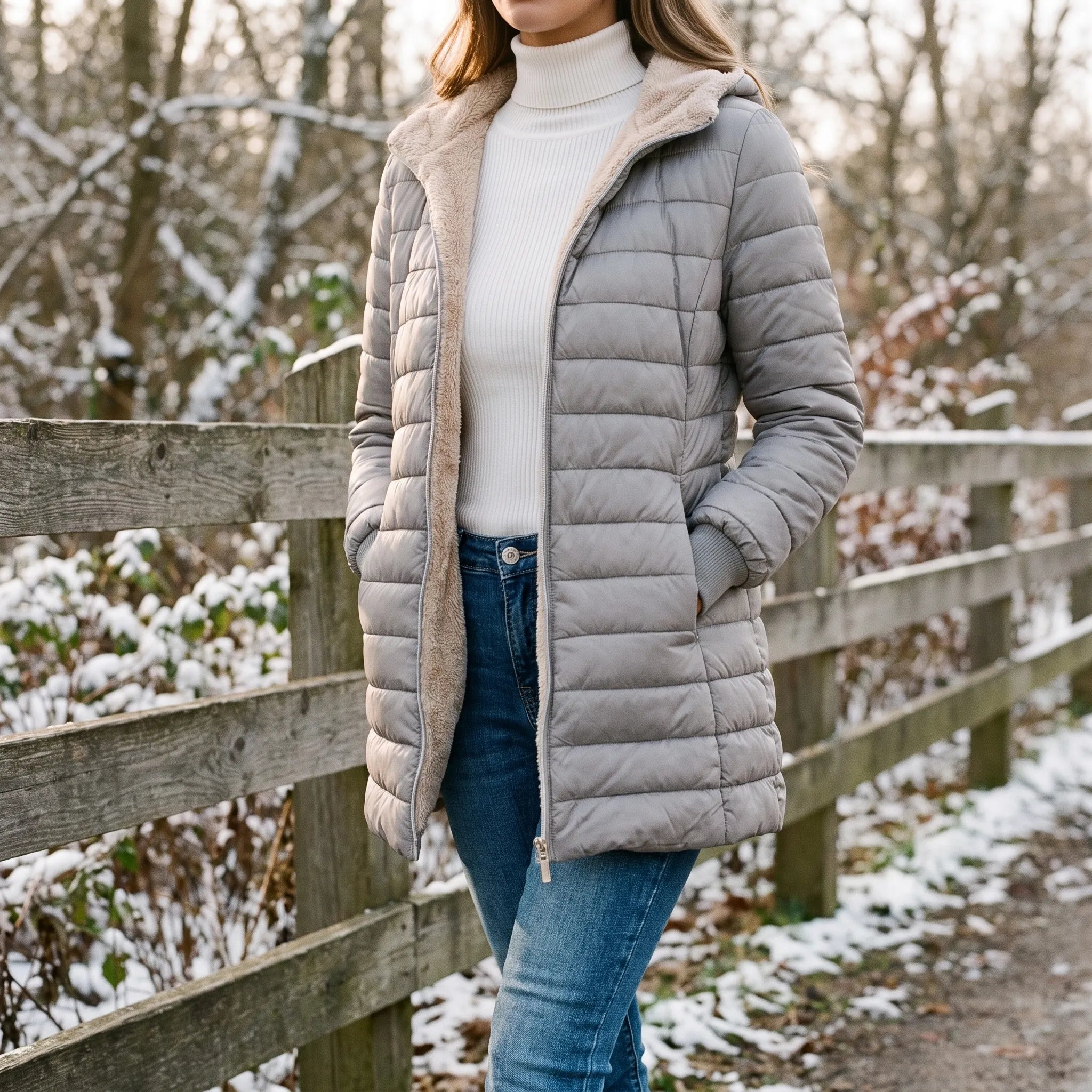 QuiltLuxe  - Padded Quilted Coat Winter Commuting