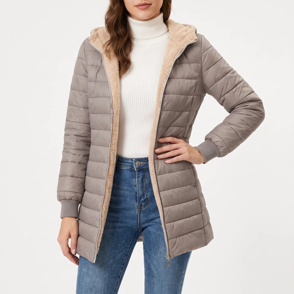 QuiltLuxe  - Padded Quilted Coat Winter Commuting