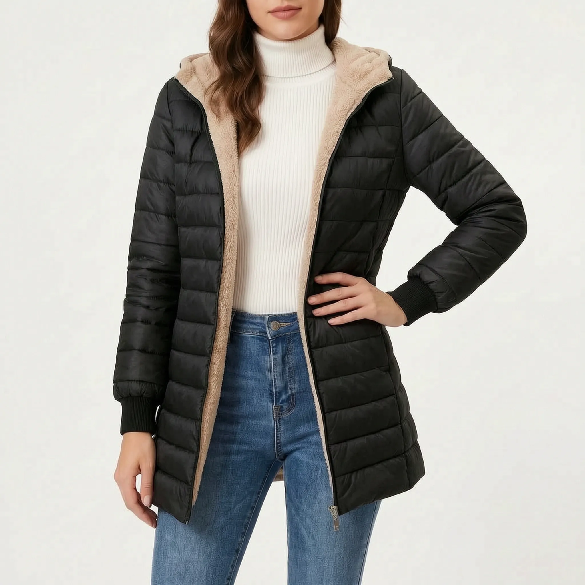 QuiltLuxe  - Padded Quilted Coat Winter Commuting