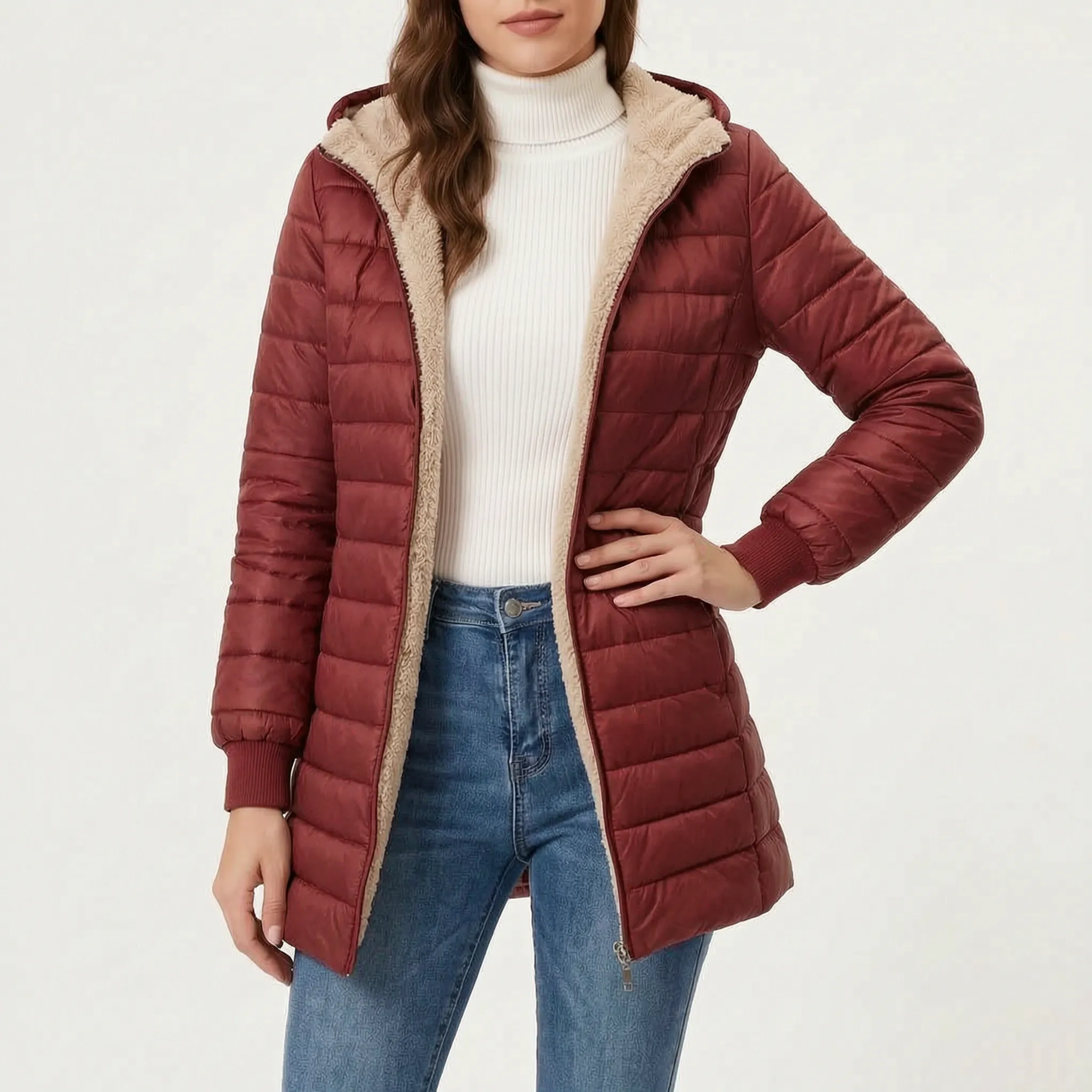 QuiltLuxe  - Padded Quilted Coat Winter Commuting