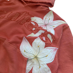 Women's floral embroidered hooded sweatshirt with long sleeves and kangaroo pocket