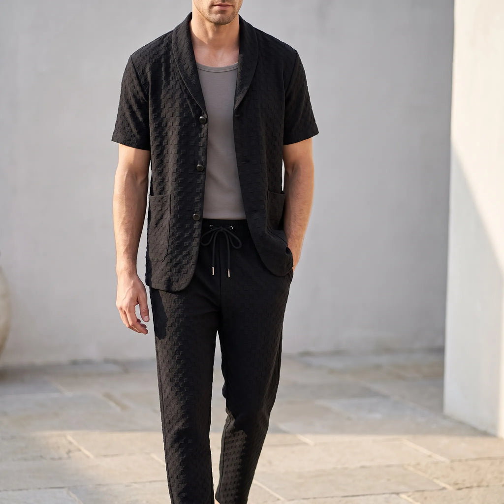 ResortDuo  - Men's Textured Co-Ord Set Weekend Brunch