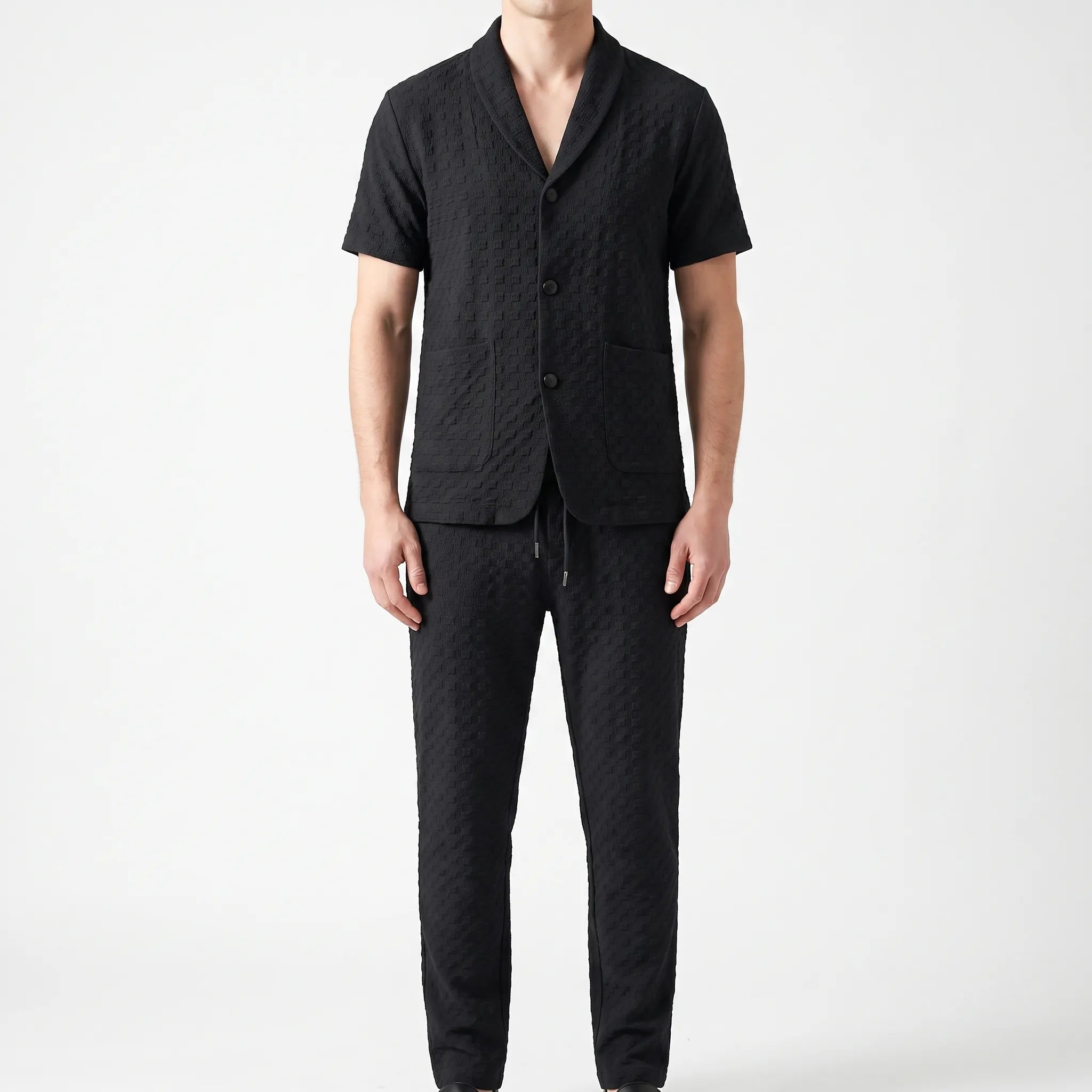 ResortDuo  - Men's Textured Co-Ord Set Weekend Brunch