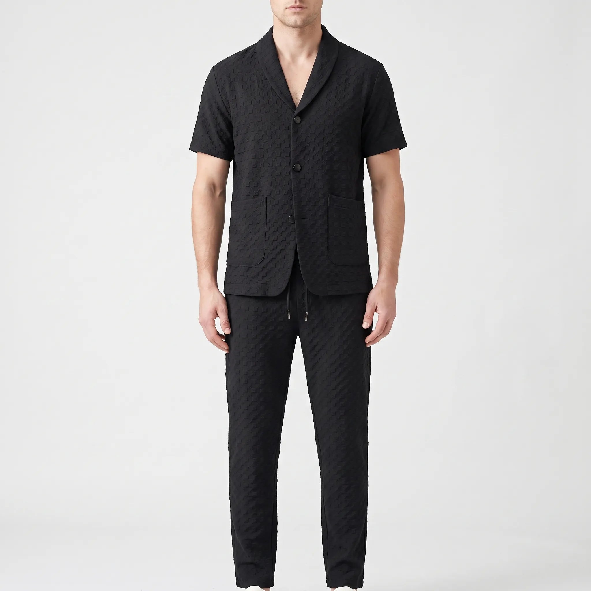 ResortDuo  - Men's Textured Co-Ord Set Weekend Brunch