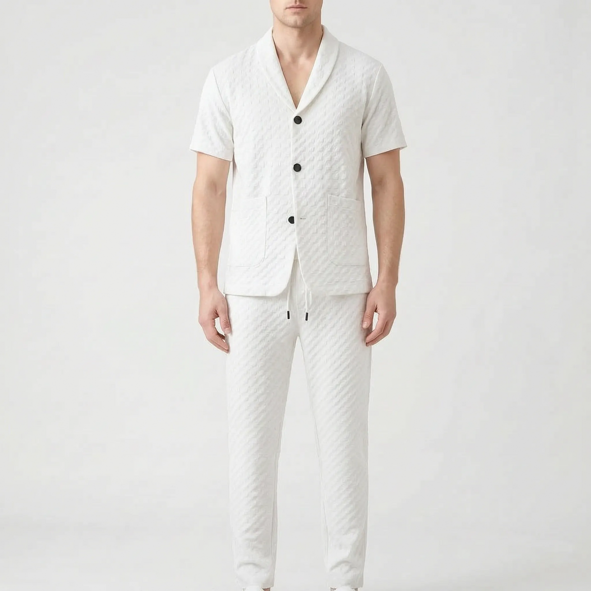 ResortDuo  - Men's Textured Co-Ord Set Weekend Brunch