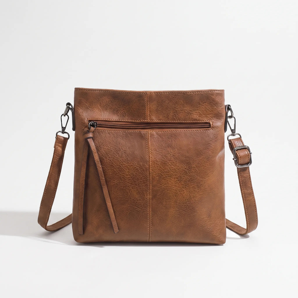 Retrosia  - Textured Brown Crossbody Bag Daily Commuting