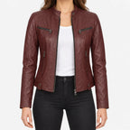 Rougeta  - Slim Fit Biker Jacket Layering Over Dresses