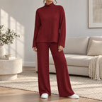 Rougeux  - Ribbed Co-Ord Lounge Set Relaxing At Home