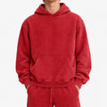 Men's oversized plain hoodie with hooded neckline, long sleeves and kangaroo pocket