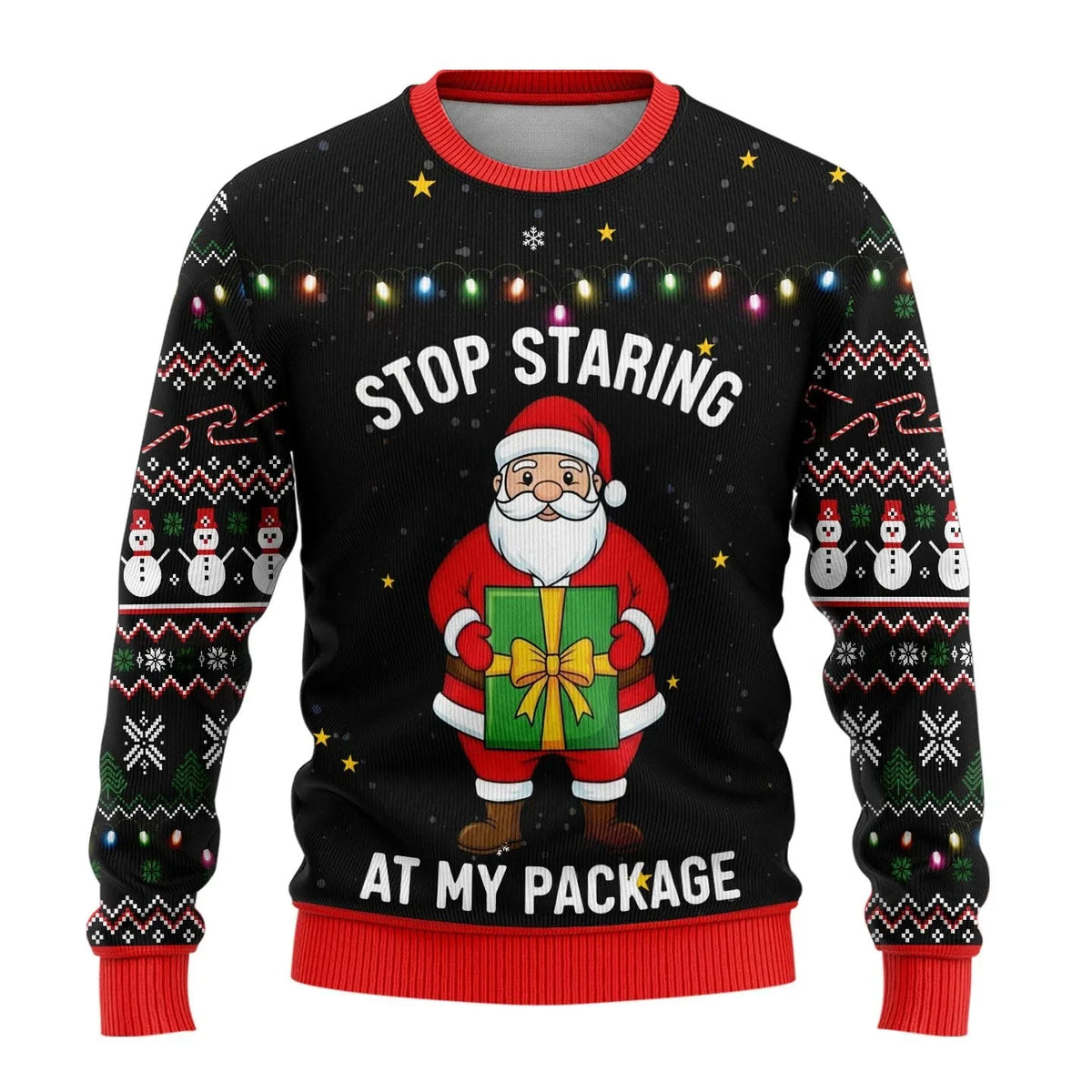 Men's Christmas graphic jumper with crew neck, long sleeves and festive character print
