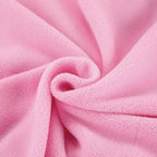 Women's pink fleece half-zip pullover with stand collar and long sleeves