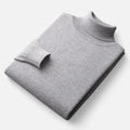 Men's plain roll-neck jumper with ribbed collar and cuffs