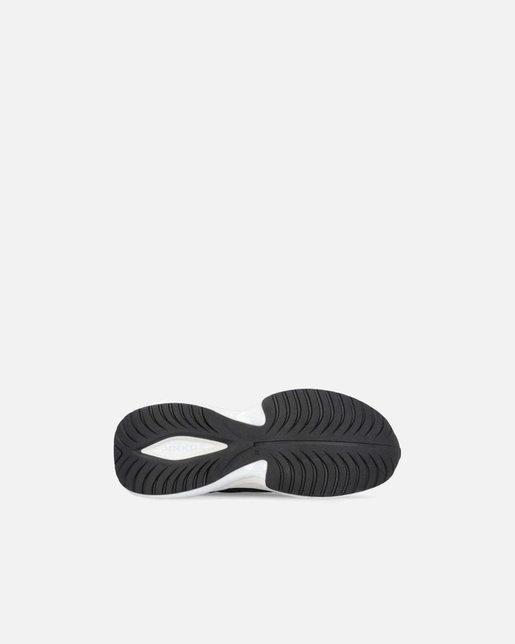 Black perforated trainers with lace-up fastening and white chunky sole