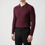 Sartorix  - Ribbed Polo Knit Jumper Smart-Casual Office Wear