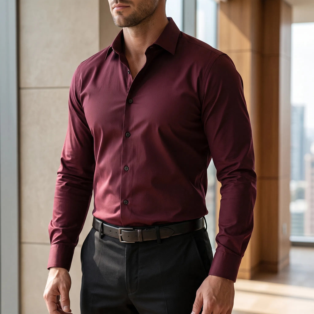 SavileShirt  - Mens Long Sleeve Button Down Shirt Office Wear