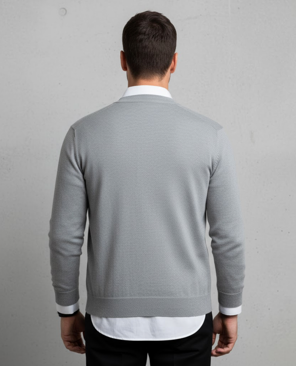 Men's long-sleeve V-neck button-front cardigan