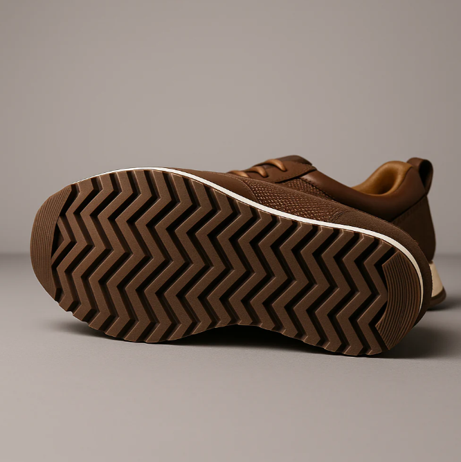 Low-top lace-up trainers with textured side panels and flat soles