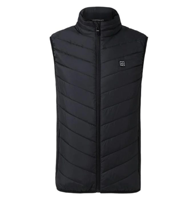 Quilted sleeveless gilet with high collar, full zip and front pockets