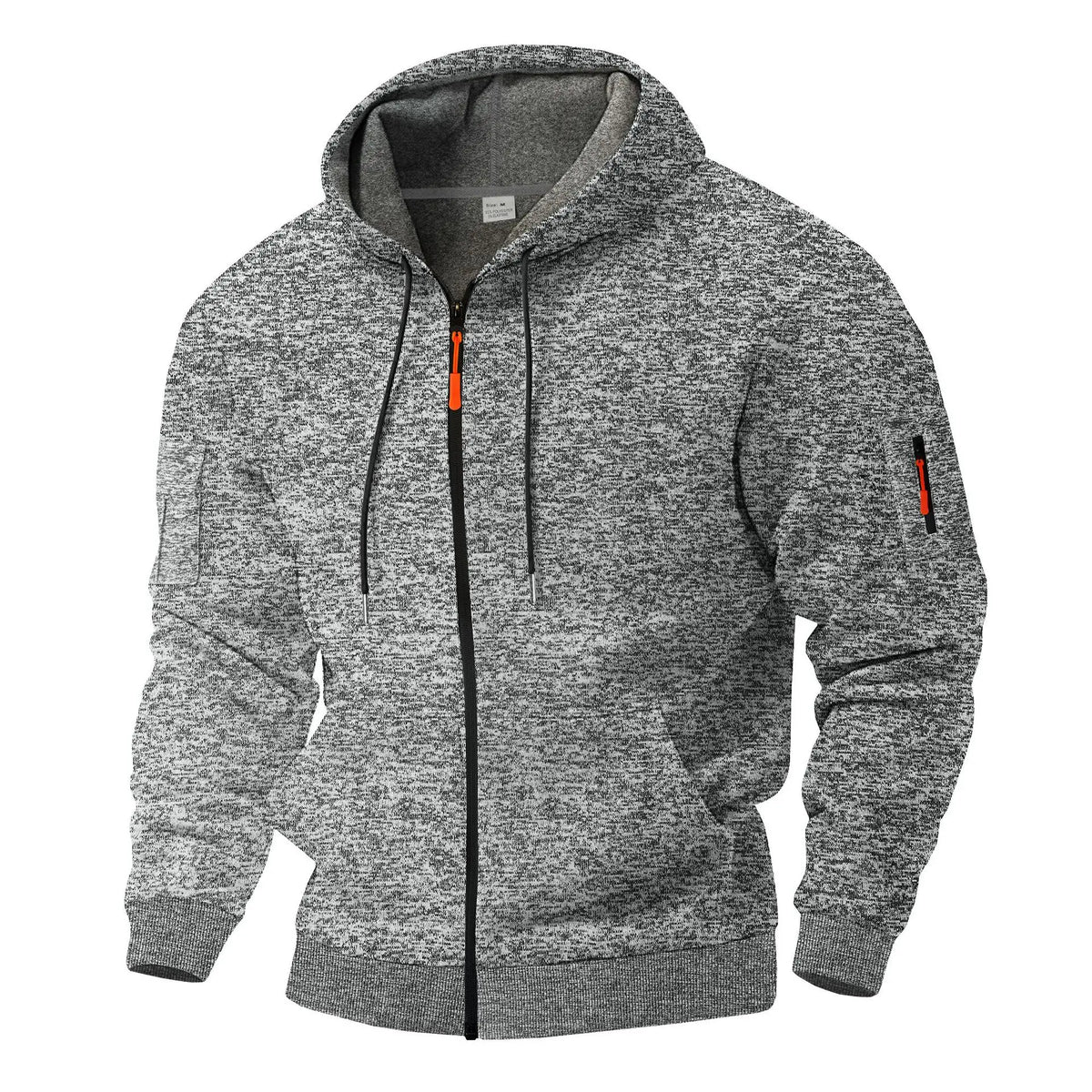 Men's hooded fleece jacket with full zip and zipped pockets