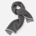 Unisex striped knitted scarf with ribbed edges