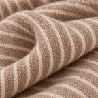 Unisex striped knitted scarf with ribbed edges