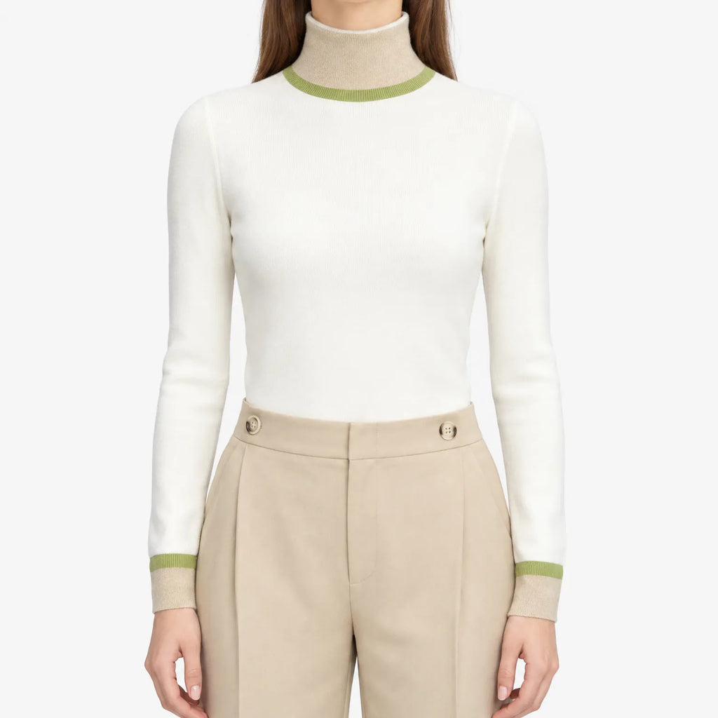 SplicedKnit  - Women's Roll Neck Jumper Layering In Cool Weather