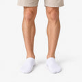 Unisex low-cut ribbed trainer socks shown in grey and white