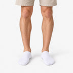 Unisex low-cut ribbed trainer socks shown in grey and white