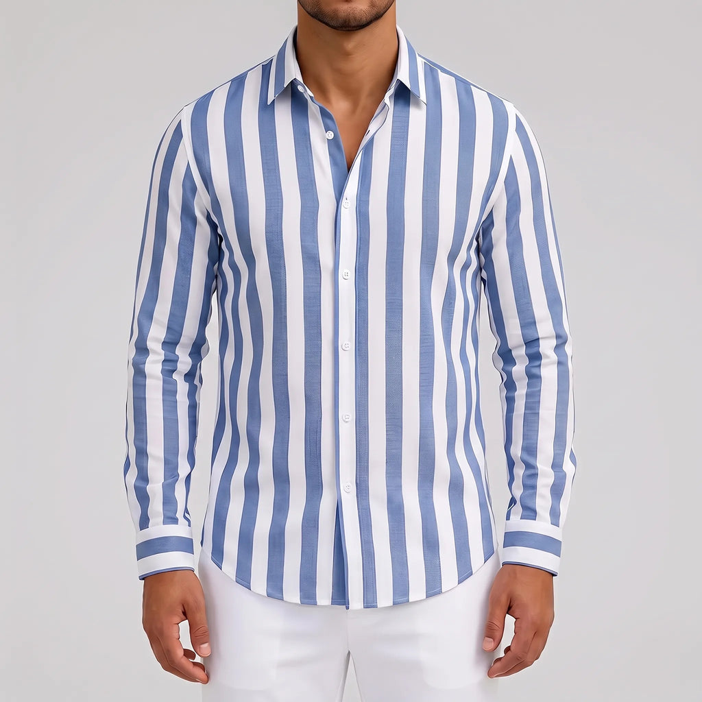 Strypon  - Relaxed Fit Vertical Striped Shirt Smart-Casual Dining