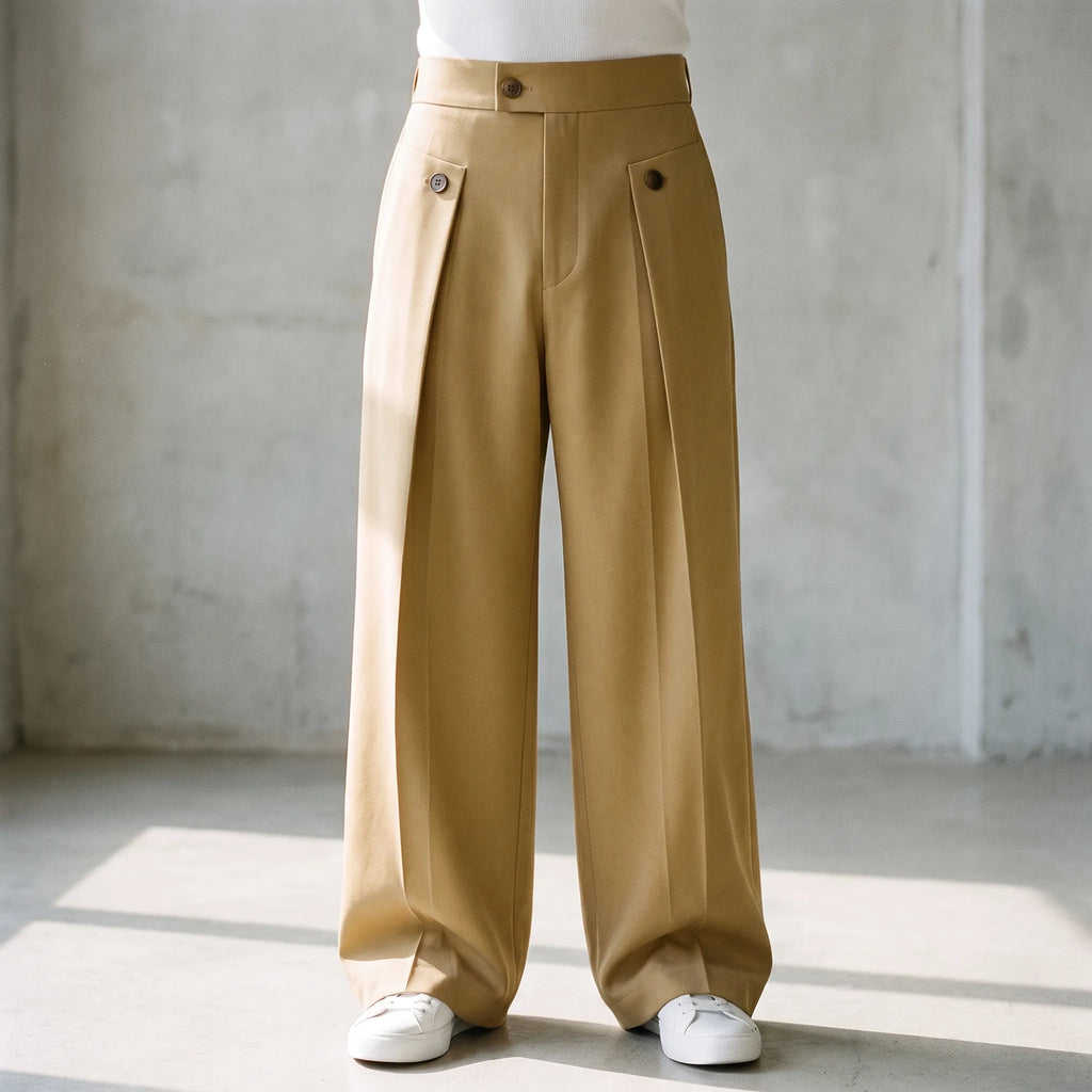 TailoredStr  - Men's Wide Leg Trousers Smart-Casual Events